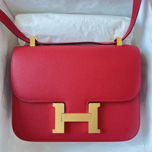 Hermes Constance 1-24 Mirror Bag In Red Epsom Calfskin