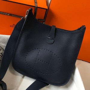 Hermes Evelyne III 29 Bag in Dark Blue Clemence Leather
