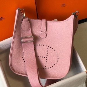 Hermes Evelyne III 29 Bag in Pink Clemence Leather