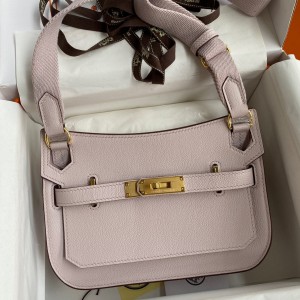 Hermes Jypsiere Mini Handmade Bag In Mauve Pale Evercolor Calfskin