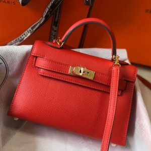 Hermes Kelly Mini II Sellier Bag in Piment Epsom Leather