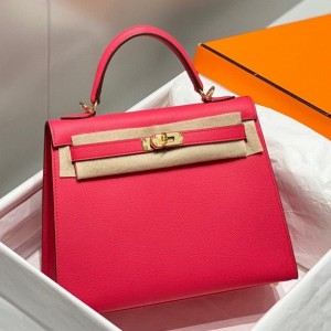 Hermes Kelly 28cm Sellier Bag in Rose Extreme Epsom Leather with GHW