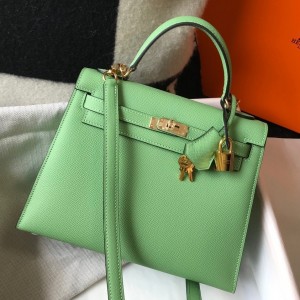 Hermes Kelly 28cm Sellier Bag in Vert Cypres Epsom Leather with GHW