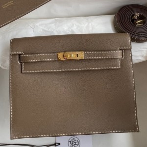 Replica Hermes Kelly Danse II Bag In Gris Tourterelle Evercolor Calfskin