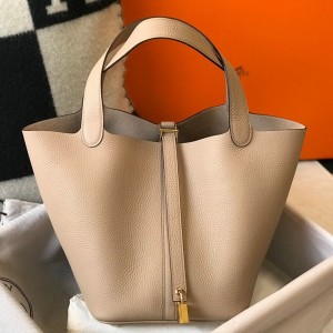 Hermes Picotin Lock 18 Bag in Trench Clemence Leather with GHW