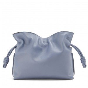 Loewe Flamenco Clutch Bag In Atlantic Blue Calfskin