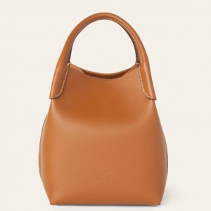 Loro Piana Bale Small Bag in Brown Smooth Calfskin