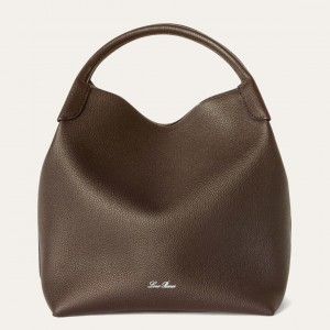 Loro Piana Bale Large Bag in Chocolate Grained Leather