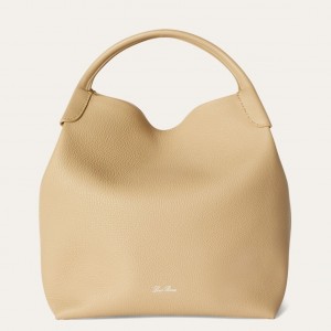 Loro Piana Bale Large Bag in Light Mastic Grained Leather