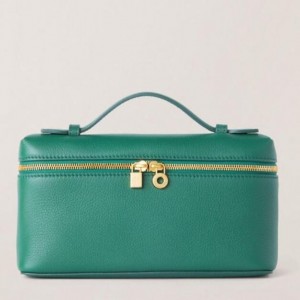 Loro Piana Extra Pocket Pouch L27 in Green Grained Leather