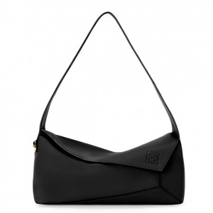 Loewe Puzzle Hobo Bag In Black Nappa Calfskin