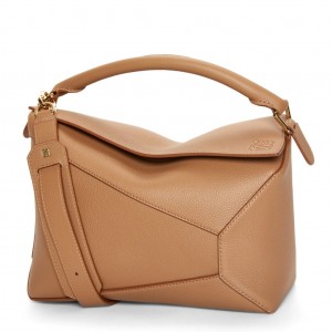 Loewe Puzzle Medium Bag in Toffee Grained Calfskin