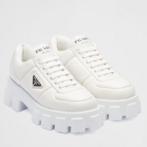 Prada Women's Sneakers in White Padded Nappa Leather