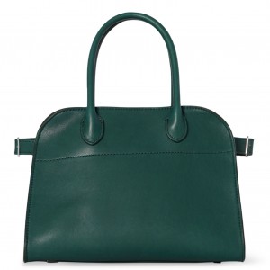 The Row Margaux 10 Top Handle Bag in Green eather