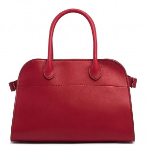 The Row Margaux 10 Top Handle Bag in Red eather