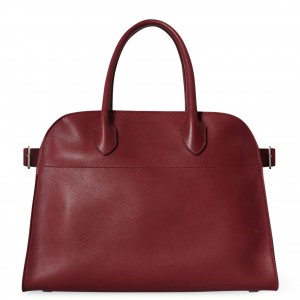 The Row Margaux 12 Top Handle Bag in Brick Leather