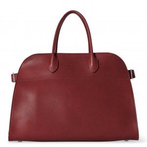 The Row Margaux 15 Top Handle Bag in Brick Leather