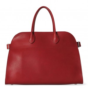 The Row Margaux 15 Top Handle Bag in Red Leather