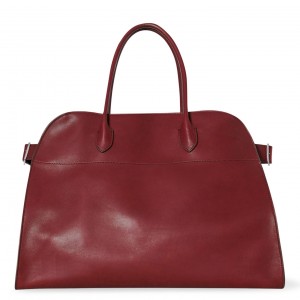 The Row Margaux 17 Top Handle Bag in Brick Leather