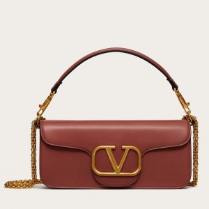 Valentino Large Loco Shoulder Bag In Brown Calfskin