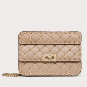 Valentino Rockstud Spike Small Bag in Poudre Nappa Leather