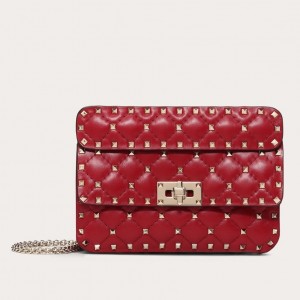 Valentino Rockstud Spike Small Bag in Red Nappa Leather
