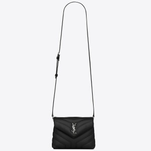 Saint Laurent LouLou Toy Strap Bag In Noir Quilted Calfskin
