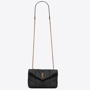 Saint Laurent Puffer Toy Bag In Black Quilted Lambskin