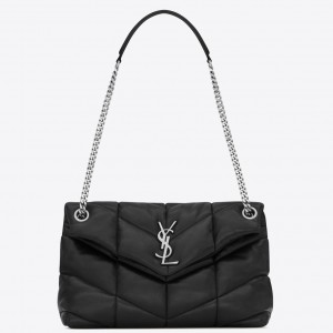 Saint Laurent Puffer Small Chain Bag In Noir Lambskin