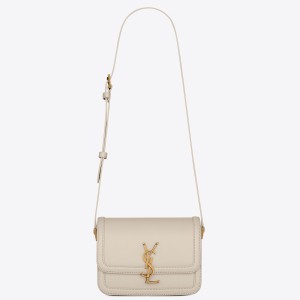 Saint Laurent Solferino Small Bag in White Calfskin