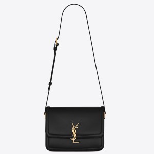 Saint Laurent Solferino Medium Bag In Black Calfskin