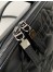 Dior Caro Box Bag with Chain in Black Macrocannage Calfskin