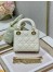 Dior Lady Dior Mini Bag with Chain in White Cannage Lambskin
