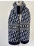 Dior Oblique Scarf In Navy Blue Technical Cashmere