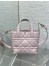 Dior Toujours Vertical Small Tote Bag in Pink Macrocannage Calfskin