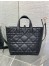Dior Toujours Vertical Medium Tote Bag in Black Macrocannage Calfskin