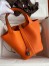 Hermes Picotin Lock 18 Handmade Bag in Orange Clemence Leather