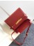 Saint Laurent Manhattan Small Shoulder Bag in Red Calfskin