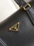 Prada Medium Top-handle Bag in Black Leather with Padlock
