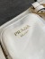 Prada Dangle Top-handle Medium Bag in White Vintage Leather