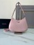Prada Cleo Large Shoulder Bag In Pink Brushed Leather
