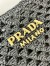 Prada Crochet Tote Bag in Black Raffia-effect 