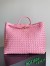 Bottega Veneta Large Andiamo Bag in Pink Intrecciato Lambskin