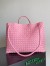 Bottega Veneta Large Andiamo Bag in Pink Intrecciato Lambskin