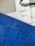 Bottega Veneta Cassette Bag In Blue Intreccio Lambskin