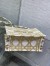 Dior Small Book Tote Bag in White and Gold Macrocannage Embroidery 