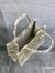 Dior Small Book Tote Bag in White and Gold Macrocannage Embroidery 