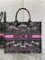 Dior Medium Book Tote Bag in Black Dior Around the World Embroidery