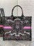 Dior Medium Book Tote Bag in Black Dior Around the World Embroidery