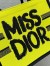 Dior Medium Book Tote Bag in Yellow and Blue Miss Dior Graffiti Embroidery 